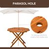 39" Acacia Wood Outdoor Dining Table, Octagon Patio Table with Umbrella Hole, Teak