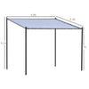 10' x 9.5' x 9.5' Outdoor Wall Gazebo Patio Canopy Gazebo Shelter Pergola Pavilion, Steel Frame, Polyester Canopy, Grey