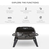 14'' Charcoal Barbecue Grill with Portable Anti-Scalding Handle Design, Folding Legs for Outdoor BBQ for Poolside, Backyard, Garden