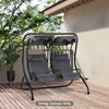 2-Seater Swing Canopy Replacement with Tubular Framework, Outdoor Swing Sunshade Top Cover (Canopy Only), Dark Gray