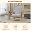 Accent Chairs with Seat and Back Cushion, Upholstered Arm Chair for Bedroom, Living Room Chair with  Wood Legs, Light Gray