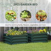 2' x 2' x 1' 2-Piece Raised Garden Bed Box with Steel Frame for Vegetables, Flowers, & Herbs, Green