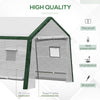 20' x 10' x 8' Heavy-duty Greenhouse, Walk-in Hot House with Windows and Roll Up Door, PE Cover, Steel Frame, White