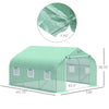 12' x 10' x 7' Outdoor Walk-In Tunnel Greenhouse Hot House with Roll-up Windows, Zippered Door, PE Cover, Green