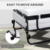 Portable Folding Bed, Single Guest Bed Convertible Sleeper Ottoman with Wheels, Mattress for Bedroom & Office, White