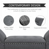 Modern Button Tufted Sitting Bench/Accent Fabric Upholstered Ottoman for Bedroom or Living Room  Charcoal Grey