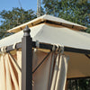 10' x 10' Steel Outdoor Patio Gazebo with Polyester Privacy Curtains, Two-Tier Roof for Air, & Large Design