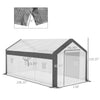 20' x 10' x 9' Large Walk-in Greenhouse with Roll Up Door, 8 Closeable Windows, Weather PE Cover, White