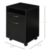 Cabinet for Filing Mobile File Cabinet Organizer with Drawer and Cabinet, Printer Stand with Castors, Black