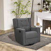 Living Room Chair Recliner Linen Fabric Swivel Gliding Recliner Sofa Chair Grey