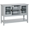 Modern Sideboard Buffet Cabinet with Framed Glass Doors, Multiple Storage Options, and Anti-Topple for Kitchen, Living Room, Grey