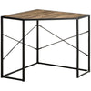 Corner Computer Desk with Steel Frame for Small Spaces, Writing Desk for Workstation, Black