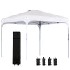 10' x 10' Pop Up Canopy with Adjustable Height, Foldable Gazebo Tent with Carry Bag with Wheels and 4 Leg Weight Bags for Outdoor, White