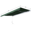 12' x 8' Patio Awning Canopy Retractable Sun Shade Shelter with Manual Crank Handle for Patio, Deck, Yard, Green