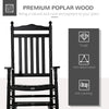 Traditional Wooden High-Back Rocking Chair for Porch, Indoor/Outdoor, Black