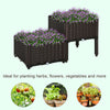 2-Piece Raised Garden Bed Planter Raised Bed with Self-Watering Design and Drainage Holes for Flowers, Brown