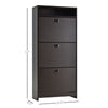 Trendy Shoe Storage Cabinet with 3 Large Fold-Out Drawers & a Spacious Top Surface for Small Items, Espresso