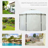 11.5' Steel Outdoor Patio Gazebo Canopy with Double roof Romantic Round Design & Included Side Curtains, Cream White