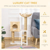 Cat Tree for Indoor Cats Kitty Tower Cattail Weave with Cat Condo, Bed, Ladder, Washable Cushions, 22.5" x 14.5" x 39.5", Natural