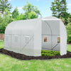 15' x 7' x 7' Walk-in Tunnel Greenhouse Garden Plant Growing House with Door and Ventilation Window, White