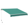 10' x 8' Manual Retractable Awning Sun Shade Shelter for Patio Deck Yard with UV Protection and Easy Crank Opening, Green