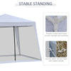 10'x10' Outdoor Party Tent Canopy with Mesh Sidewalls, Patio Gazebo Sun Shade Screen Shelter, Grey