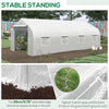 20' x 10' x 7' Tunnel Greenhouse Large Walk-In Warm House Deluxe High GardenHot House with 8 Roll Up Windows & Roll Up Door, Steel Frame, White