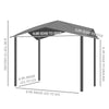 10' x 10' Soft Top Patio Gazebo Outdoor Canopy with Unique Geometric Design, Steel Frame, & Weather Roof Grey