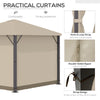 10' x 10' Patio Gazebo Aluminum Frame Outdoor Canopy Shelter with Sidewalls, Vented Roof for Garden, Lawn, Backyard and Deck, Khaki