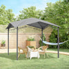 10' x 10' Soft Top Patio Gazebo Outdoor Canopy with Unique Geometric Design, Steel Frame, & Weather Roof Grey