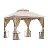 10' x 10' Steel Outdoor Garden Patio Gazebo Canopy with Mosquito Netting Walls