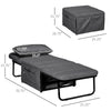 Folding Sofa Bed, 4 in 1 Multi-Function Sleeper Chair Bed Ottoman with Adjustable Backrest, Pillow, Side Pocket for Home Office, Bedroom, Living Room, Charcoal Gray