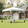 10' x 10' Pop Up Canopy with Adjustable Height, Foldable Gazebo Tent with Carry Bag with Wheels and 4 Leg Weight Bags for Outdoor, White