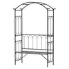 19.75" W x 80" H Metal Garden Arbor Archway for 2 People with Relaxing Bench & Delicate Scrollwork Perfect for Weddings & Backyards