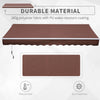 12' x 8' Patio Awning Canopy Retractable Sun Shade Shelter with Manual Crank Handle for Patio, Deck, Yard, Brown