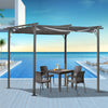 10' x 10' Retractable Patio Gazebo Pergola with UV Resistant Outdoor Canopy & Strong Steel Frame Grey