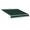 13' x 8' Retractable Awning Fabric Replacement Outdoor Sunshade Canopy Awning Cover, UV Protection, Dark Green