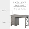 Computer Table Desk  Writing Workstation with Cabinet  Metal X-Bar for Living Room Bedroom Study Office Dorm - Grey