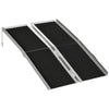 Aluminum Portable Skidproof PVC Carpeted Folding Wheelchair Ramp, 4'