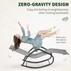 Garden Rocking Sun Lounger Outdoor Zero-gravity Reclining Rocker Lounge Chair for Patio, Deck, Poolside Sunbathing, Grey