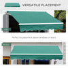 10' x 8' Manual Retractable Awning Sun Shade Shelter for Patio Deck Yard with UV Protection and Easy Crank Opening, Green