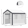 10'L x 7'W Outdoor Walk-In Tunnel Greenhouse, Garden Warm Hot House with Roll Up Windows, Zippered Door, and Weather Cover, White/Dark Grey