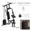 Strength Training Multifunction Machine Fitness Black 58.25"L x 42.5"W x 81.5"H Black Steel