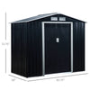 7'x4' Metal Outdoor Backyard Garden Utility Storage Tool Shed Kit  Spacious Design & Ventilation Windows