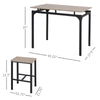 5 Piece Modern Dining Table and 4 Stools Industrial Dining Set with Footrest & Metal Legs, For Kitchen, Natural Wood