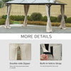 10' x 12' Universal Gazebo Sidewall Set with 4 Panels, Hooks/C-Rings Included for Pergolas & Cabanas, Beige