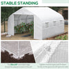 12' x 10' x 7' Outdoor Walk-In Tunnel Greenhouse Hot House with Roll-up Windows, Zippered Door, PE Cover, White