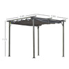 10' x 10' Retractable Patio Gazebo Pergola with UV Resistant Outdoor Canopy & Strong Steel Frame Grey