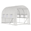 10' x 7' x 7' Walk-in Tunnel Greenhouse, Outdoor Plant Nursery with Anti-Tear PE Cover, Zipper Doors and Mesh Windows, White