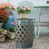 13" x 18" Ceramic Side Table Garden Stool with Knotted Ring Design & Glazed Strong Materials, Green